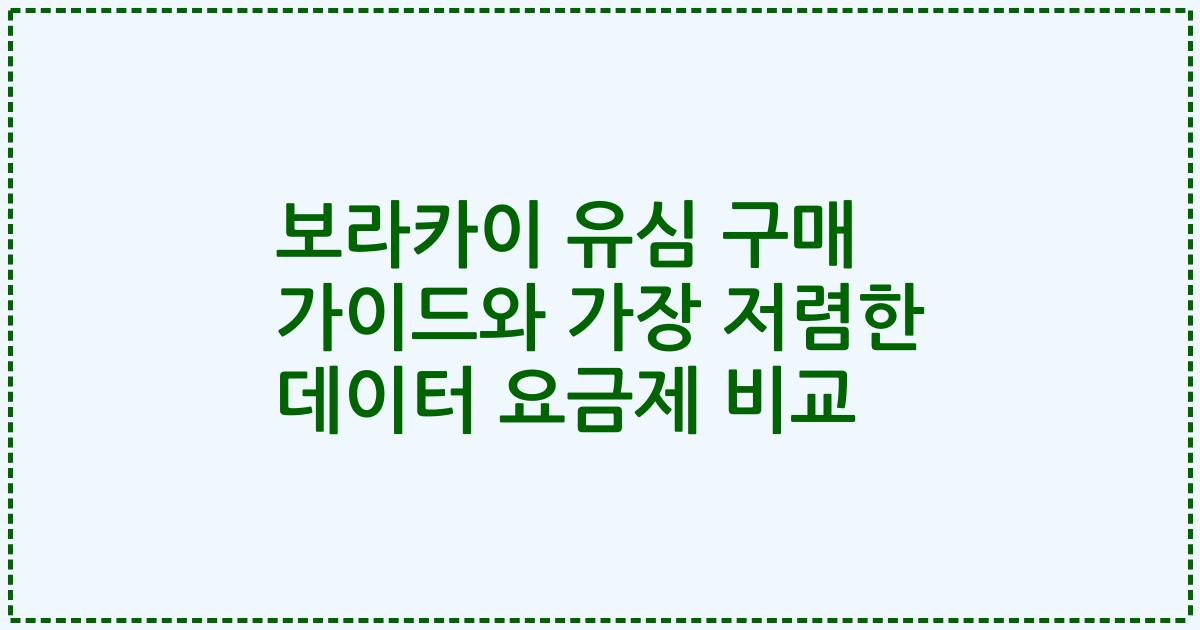 보라카이 유심 구매 가이드와 가장 저렴한 데이터 요금제 비교
